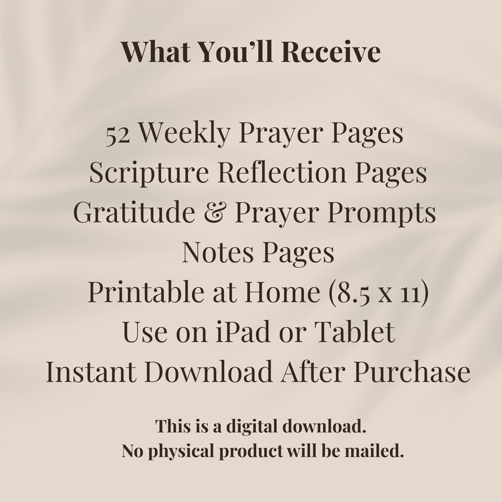 52 - Week Prayer Journal Printable – Black Cover faith - based apparel - Held & Anchored