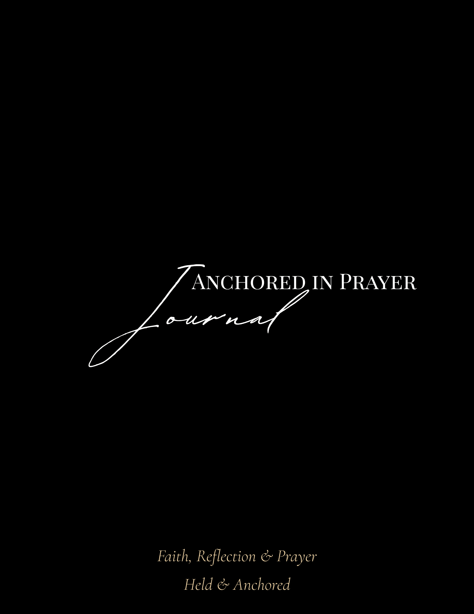 52 - Week Prayer Journal Printable – Black Cover faith - based apparel - Held & Anchored