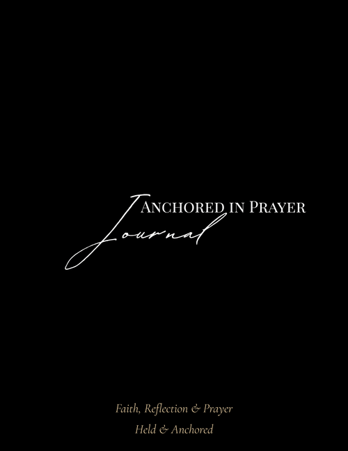 52 - Week Prayer Journal Printable – Black Cover faith - based apparel - Held & Anchored