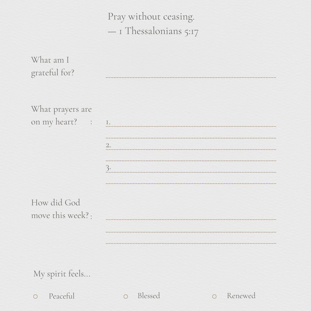 52 - Week Prayer Journal Printable – Black Cover faith - based apparel - Held & Anchored