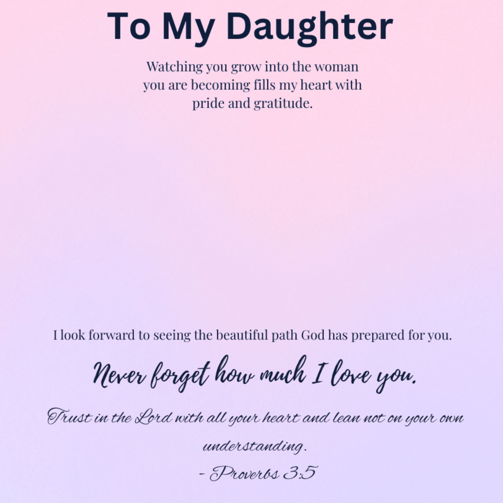 Faith Necklace – To My Daughter - Held & Anchored