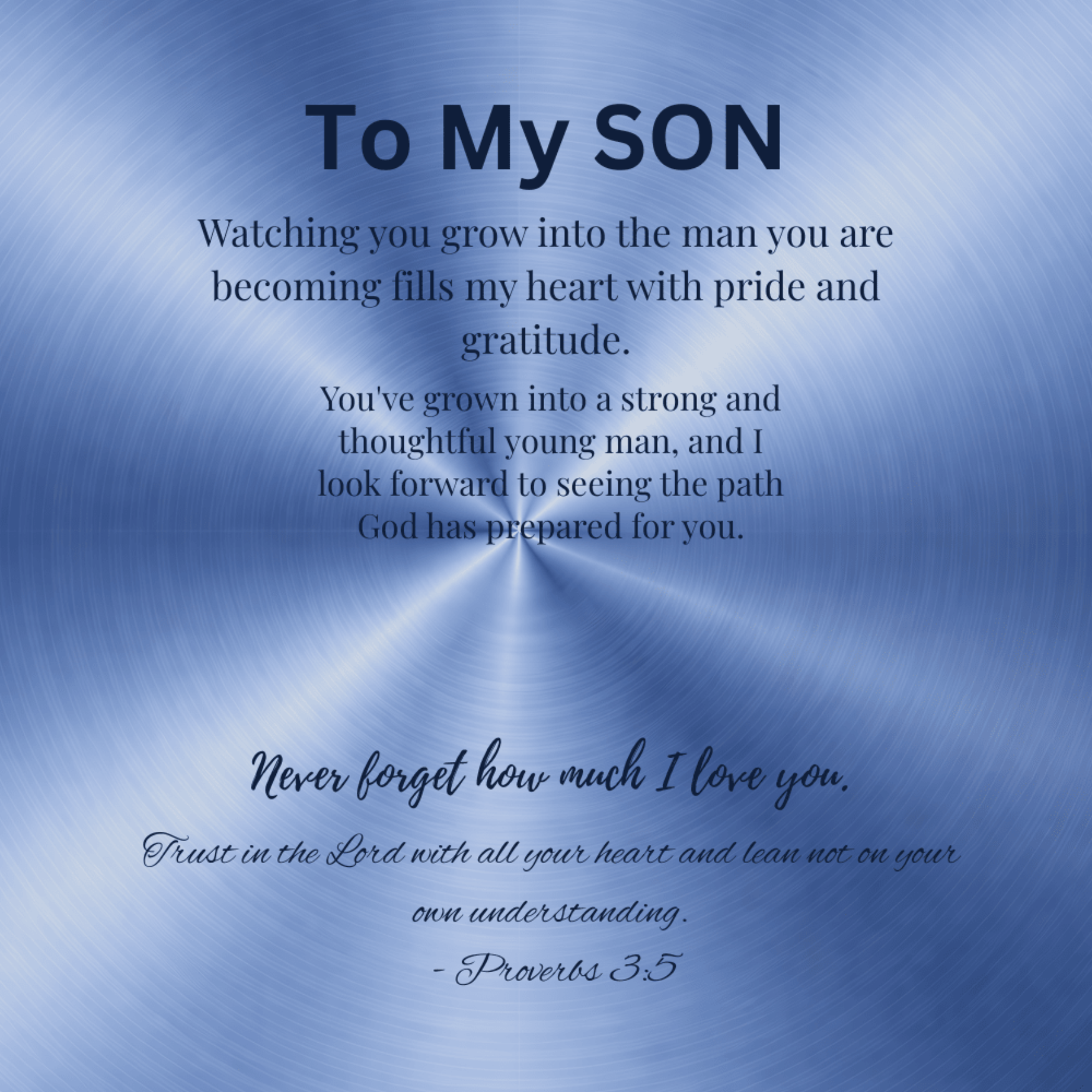 Faith Necklace – To My Son - Held & Anchored