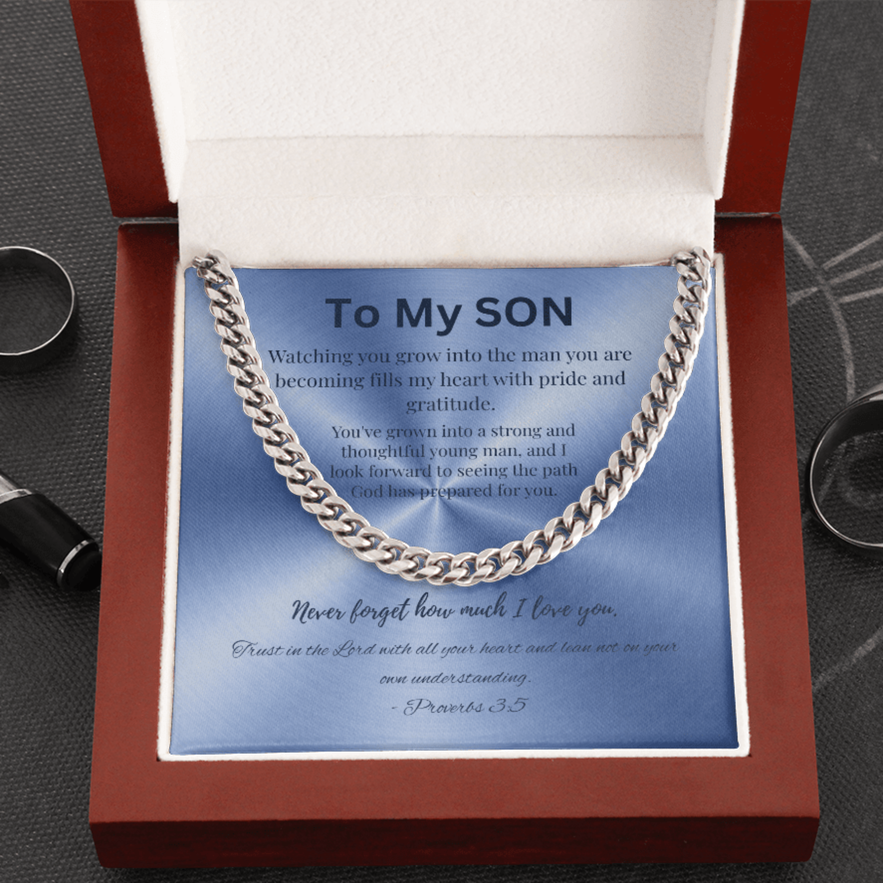 Faith Necklace – To My Son - Held & Anchored
