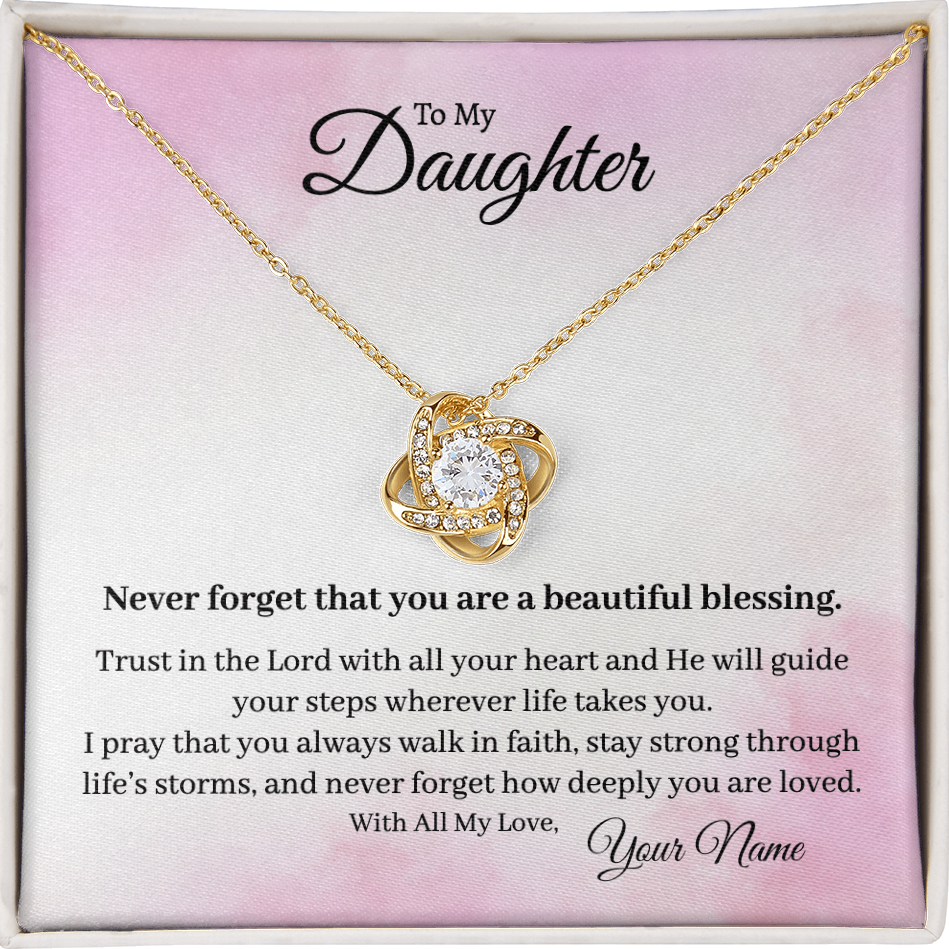 To My Daughter - Love Knot Necklace