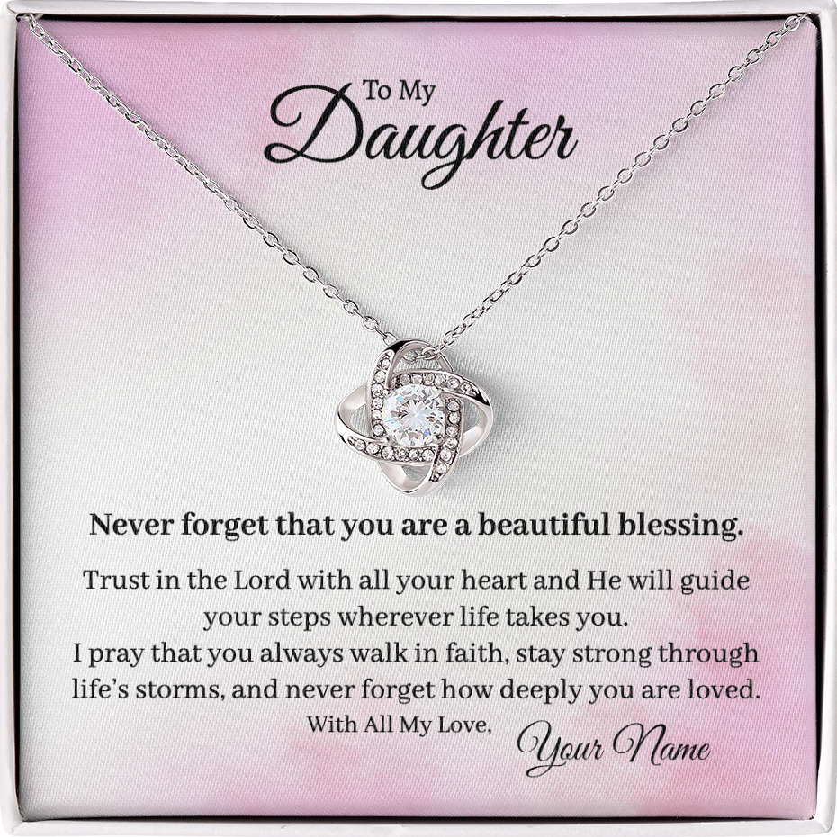 To My Daughter - Love Knot Necklace