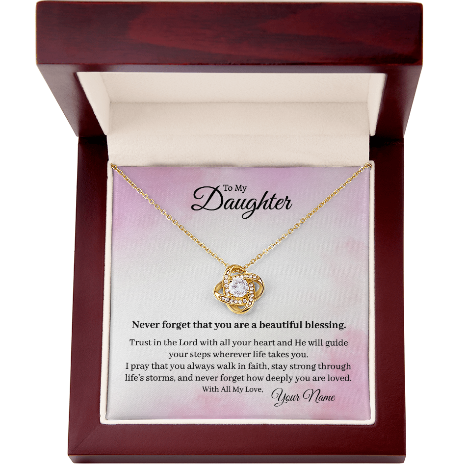 To My Daughter - Love Knot Necklace