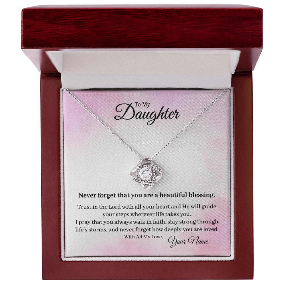 To My Daughter - Love Knot Necklace