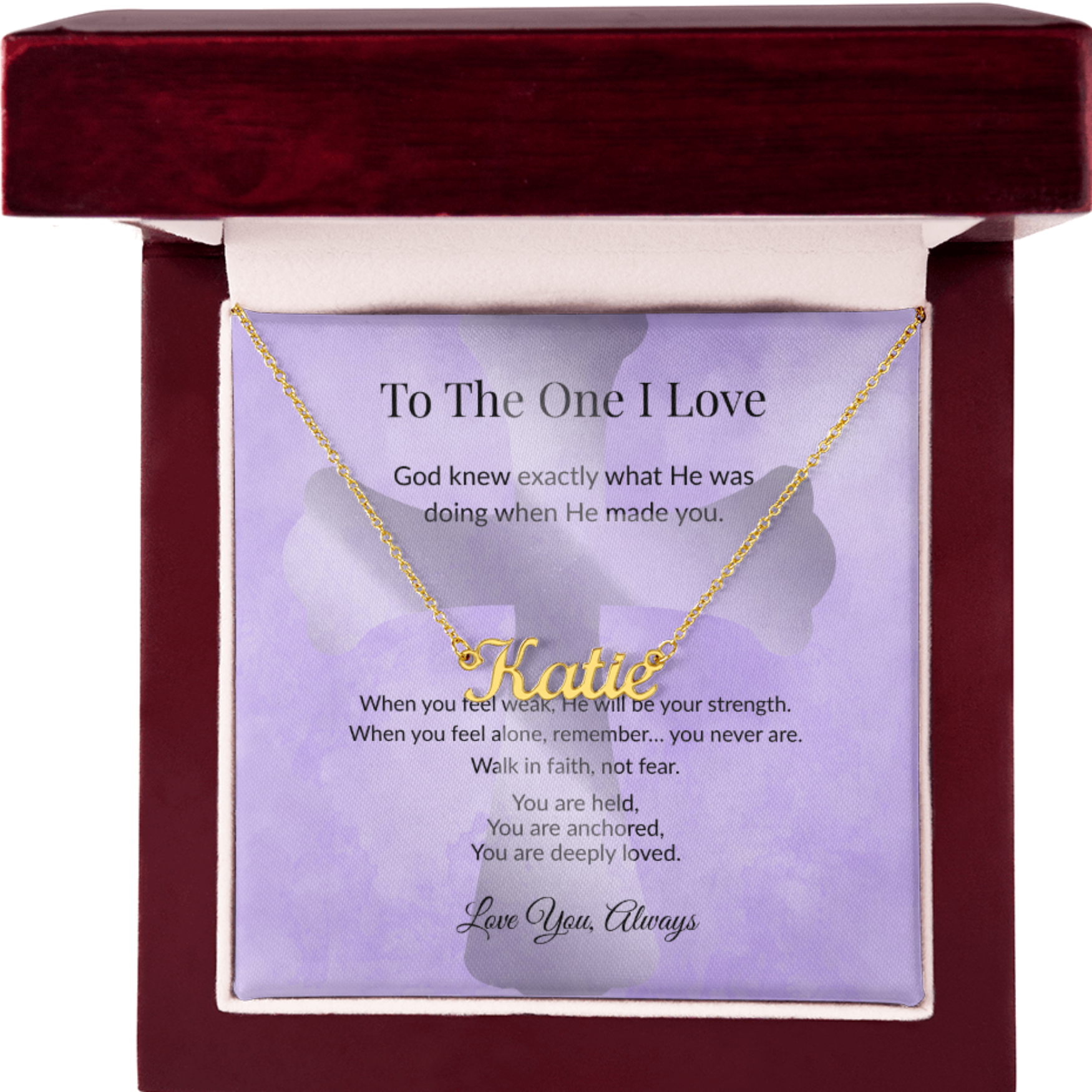 To The One I Love – Personalized Name Necklace – Gift For Someone Special faith - based apparel - Held & Anchored