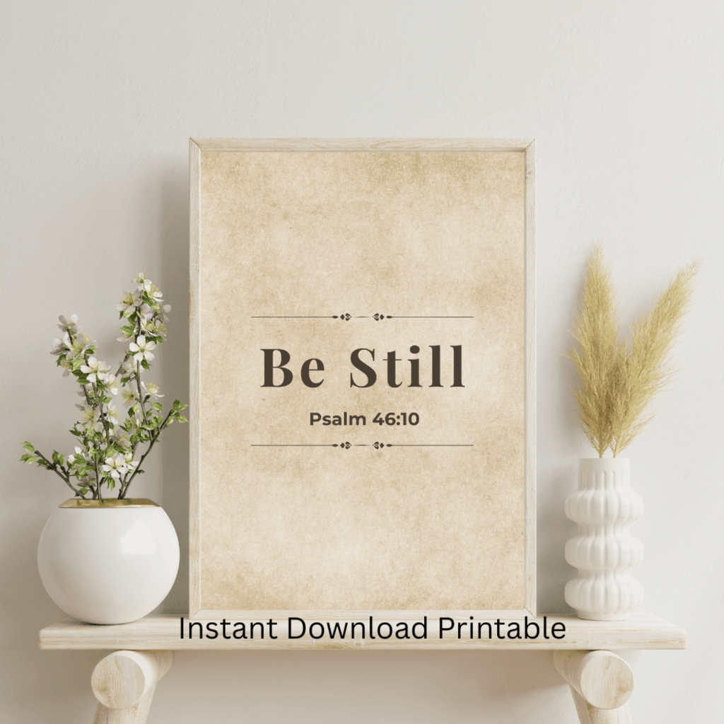 Be Still Psalm 46:10 Printable Wall Art - V1 faith - based apparel - Held & Anchored