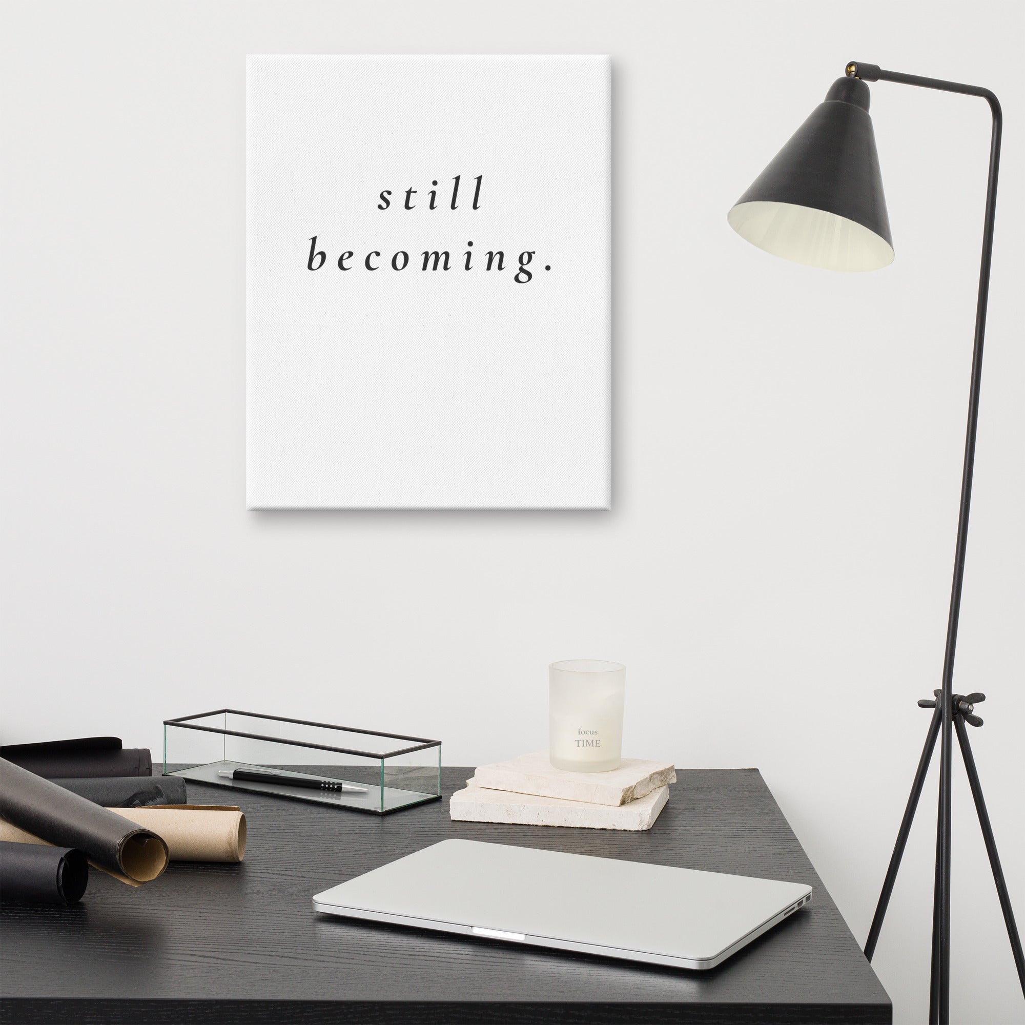 Still Becoming Canvas | Minimal Faith Wall Art - Held & Anchored