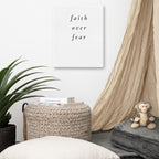 Faith Over Fear Canvas | Minimal Christian Wall Art - Held & Anchored