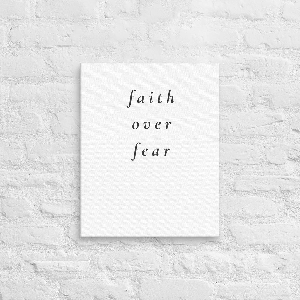 Faith Over Fear Canvas | Minimal Christian Wall Art - Held & Anchored