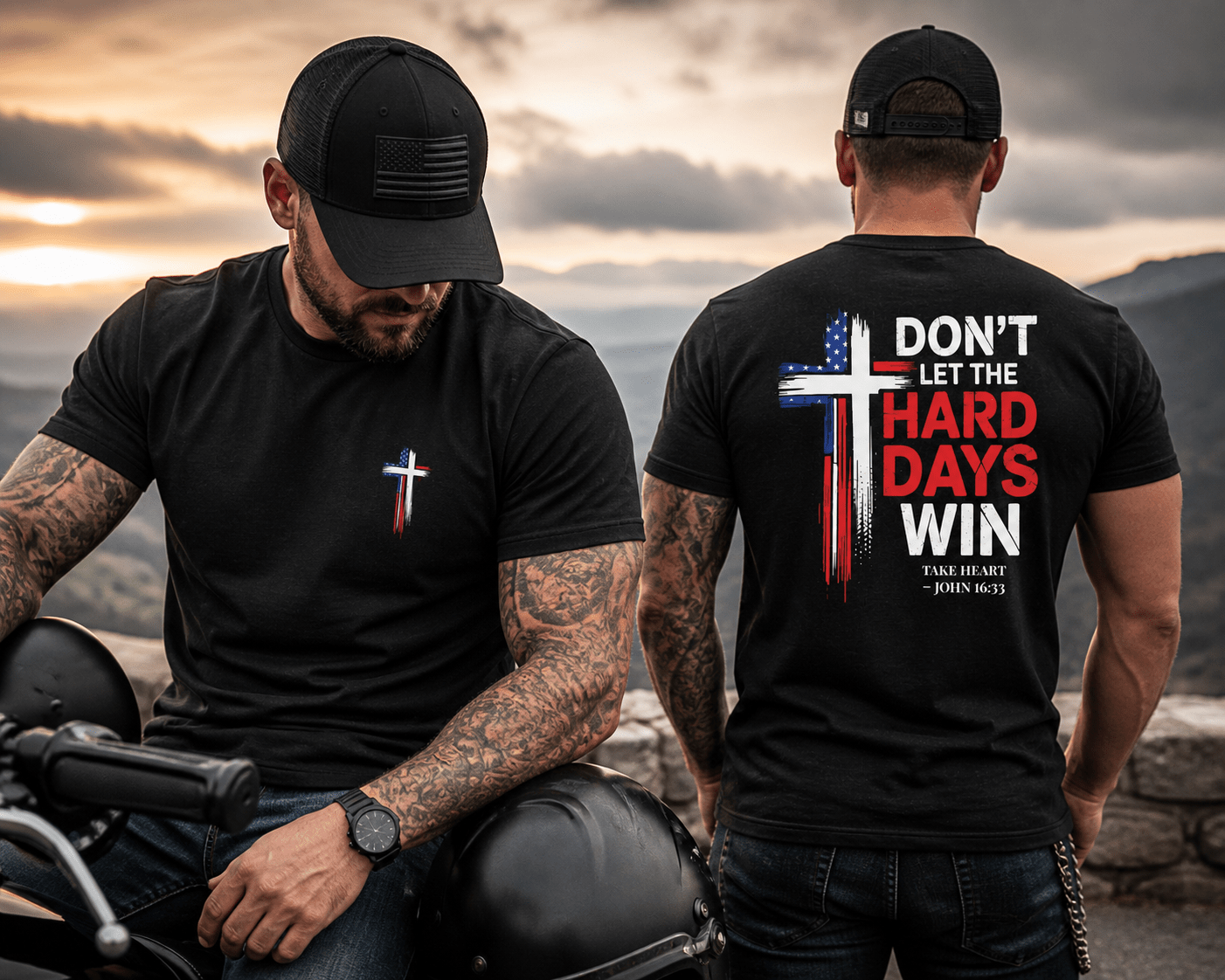 Don’t Let the Hard Days Win – Back Print Edition faith - based apparel - Held & Anchored