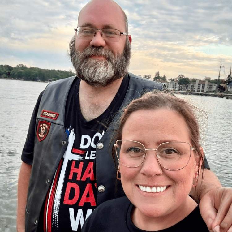 Founders of Held & Anchored wearing the Don't Let the Hard Days Win Tee — faith apparel built for the ones who keep showing up