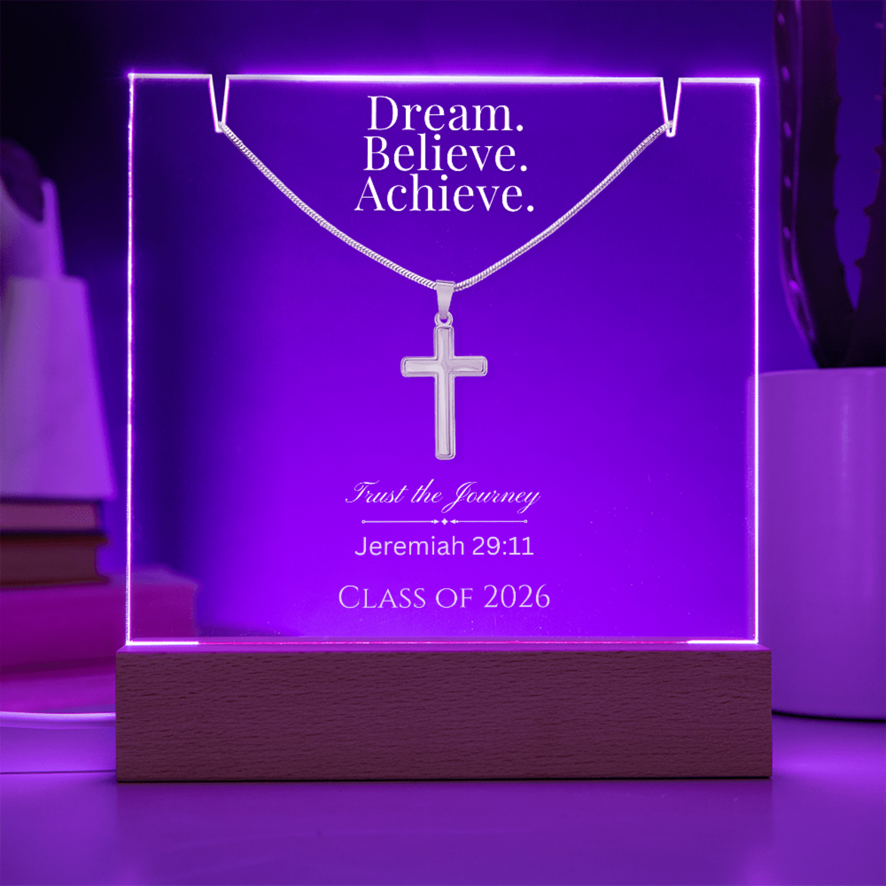 Dream. Believe. Achieve. – Class of 2026 Graduation Gift Bundle | Jeremiah 29:11 faith - based apparel - Held & Anchored