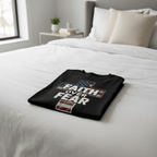 Faith Over Fear Patriotic Cross T-Shirt faith - based apparel - Held & Anchored