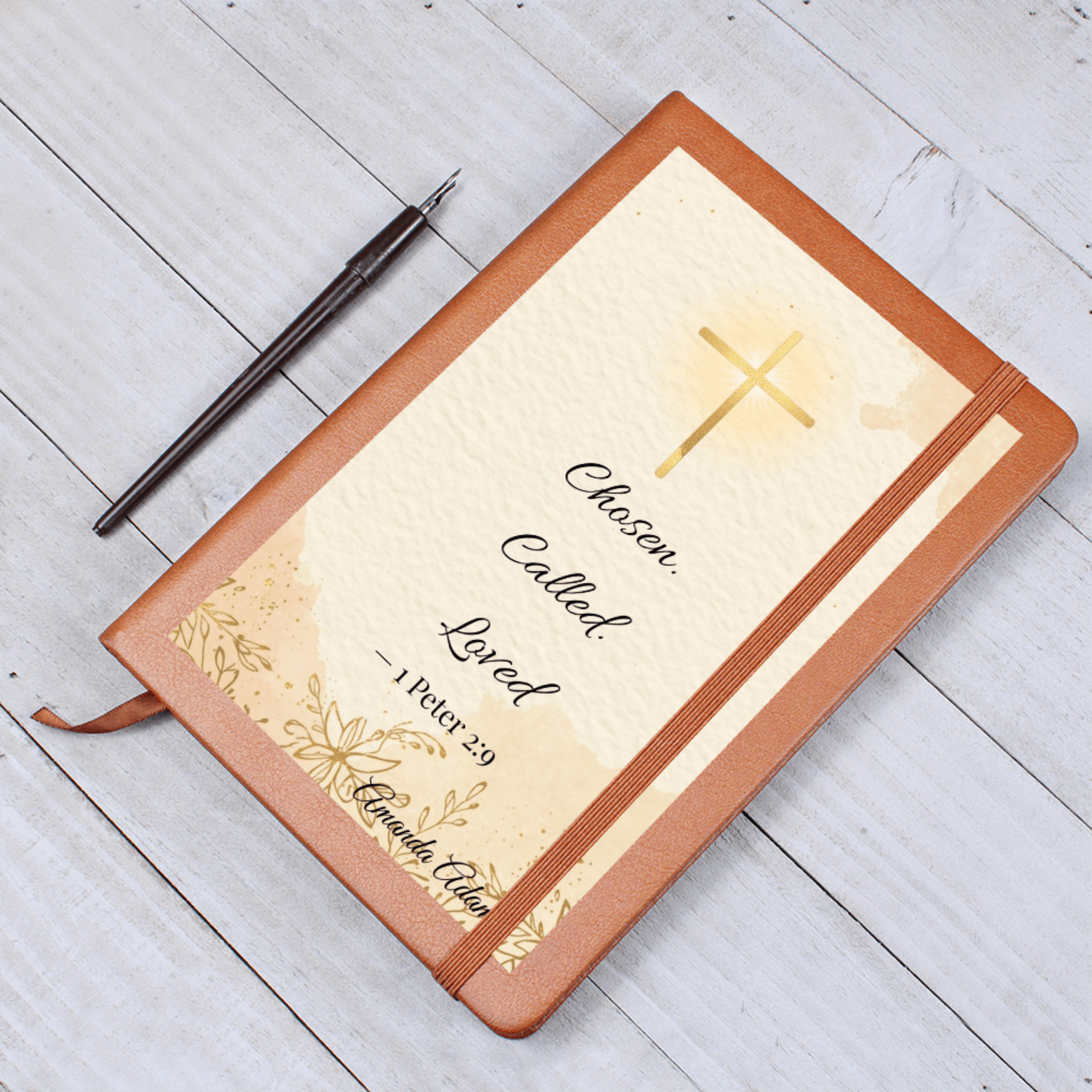 Personalized - Chosen Loved Called Personalized Journal – 1 Peter 2:9 faith - based apparel - Held & Anchored