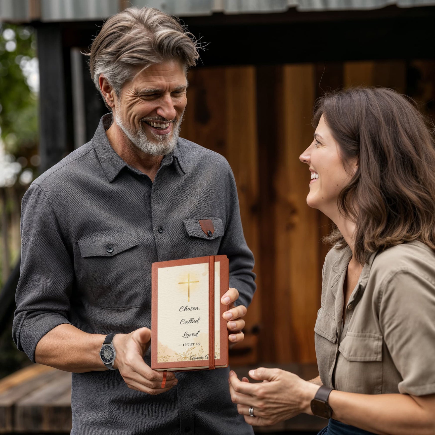 Personalized - Chosen Loved Called Personalized Journal – 1 Peter 2:9 faith - based apparel - Held & Anchored