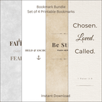 Printable Bookmark Bundle – Set of 4 Inspirational Bookmarks | Instant Download faith - based apparel - Held & Anchored