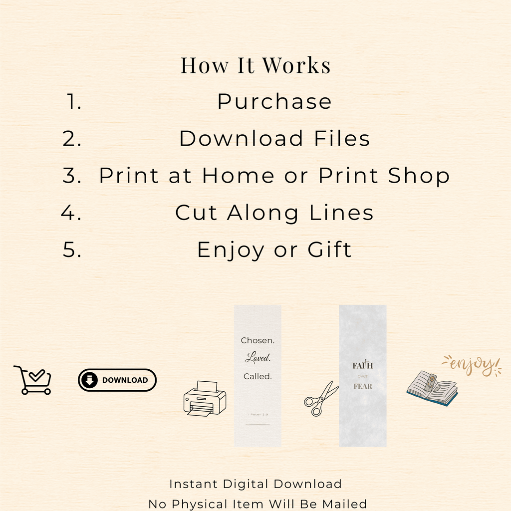 Printable Bookmark Bundle – Set of 4 Inspirational Bookmarks | Instant Download faith - based apparel - Held & Anchored