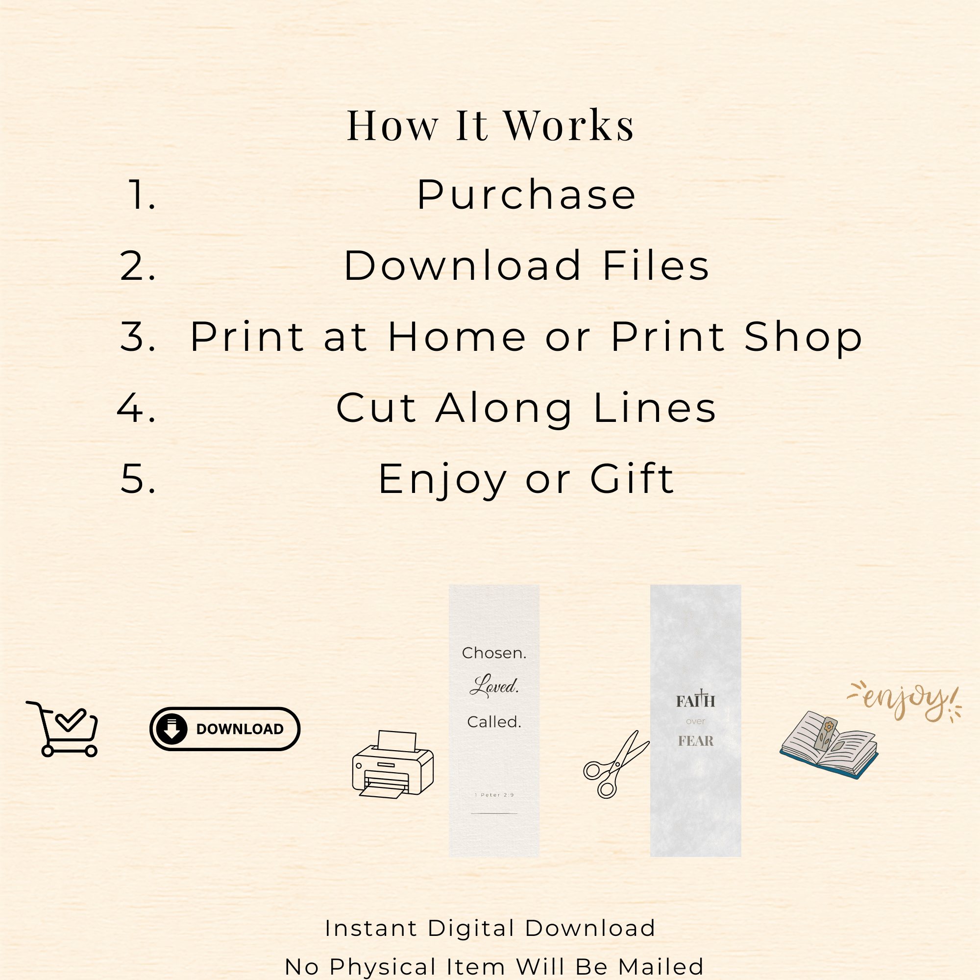 Printable Bookmark Bundle – Set of 4 Inspirational Bookmarks | Instant Download faith - based apparel - Held & Anchored