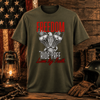 Ride Free. Live By Faith. Motorcycle Tee faith - based apparel - Held & Anchored