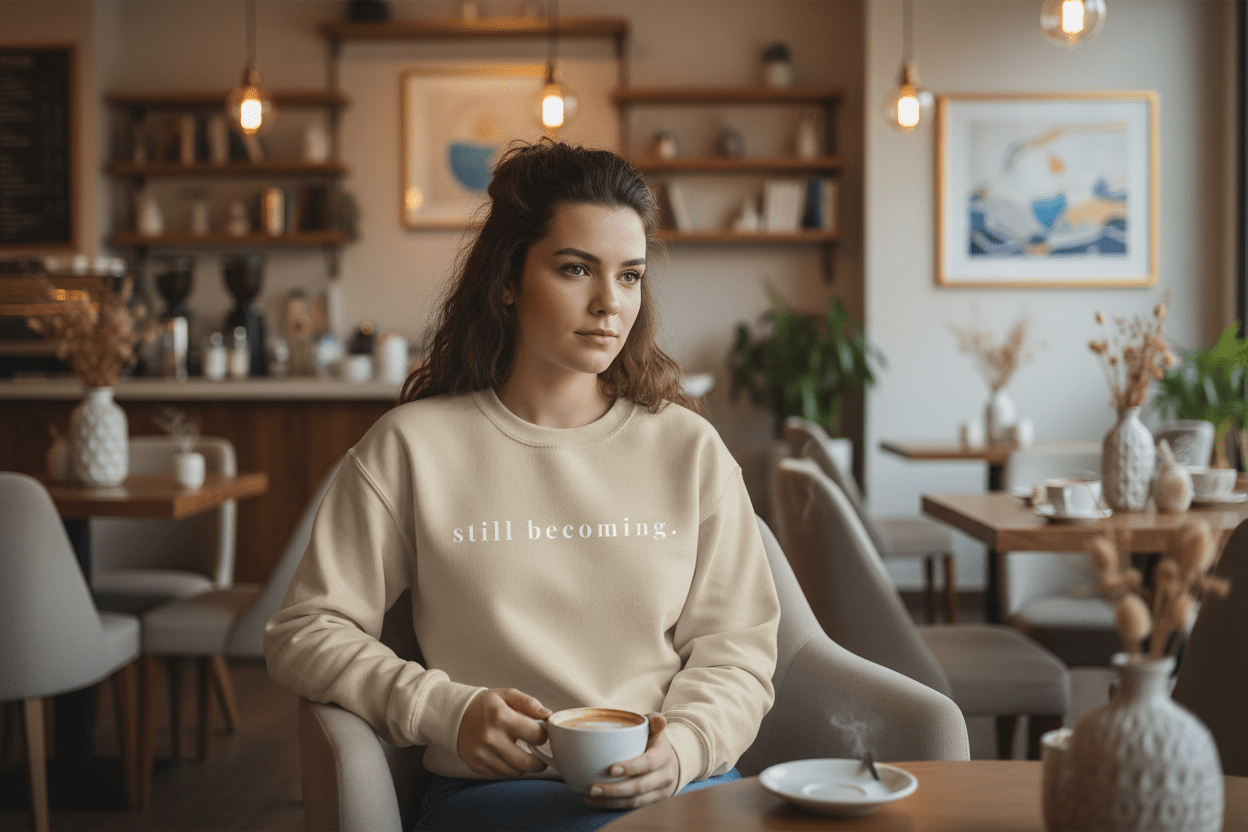 Still Becoming Pullover faith - based apparel - Held & Anchored