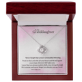 To My Granddaughter – Inspirational Love Knot Necklace (V2) faith - based apparel - Held & Anchored