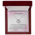 To My Granddaughter – Inspirational Love Knot Necklace (V2) faith - based apparel - Held & Anchored
