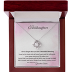 To My Granddaughter Necklace – Inspirational Love Knot Necklace faith - based apparel - Held & Anchored