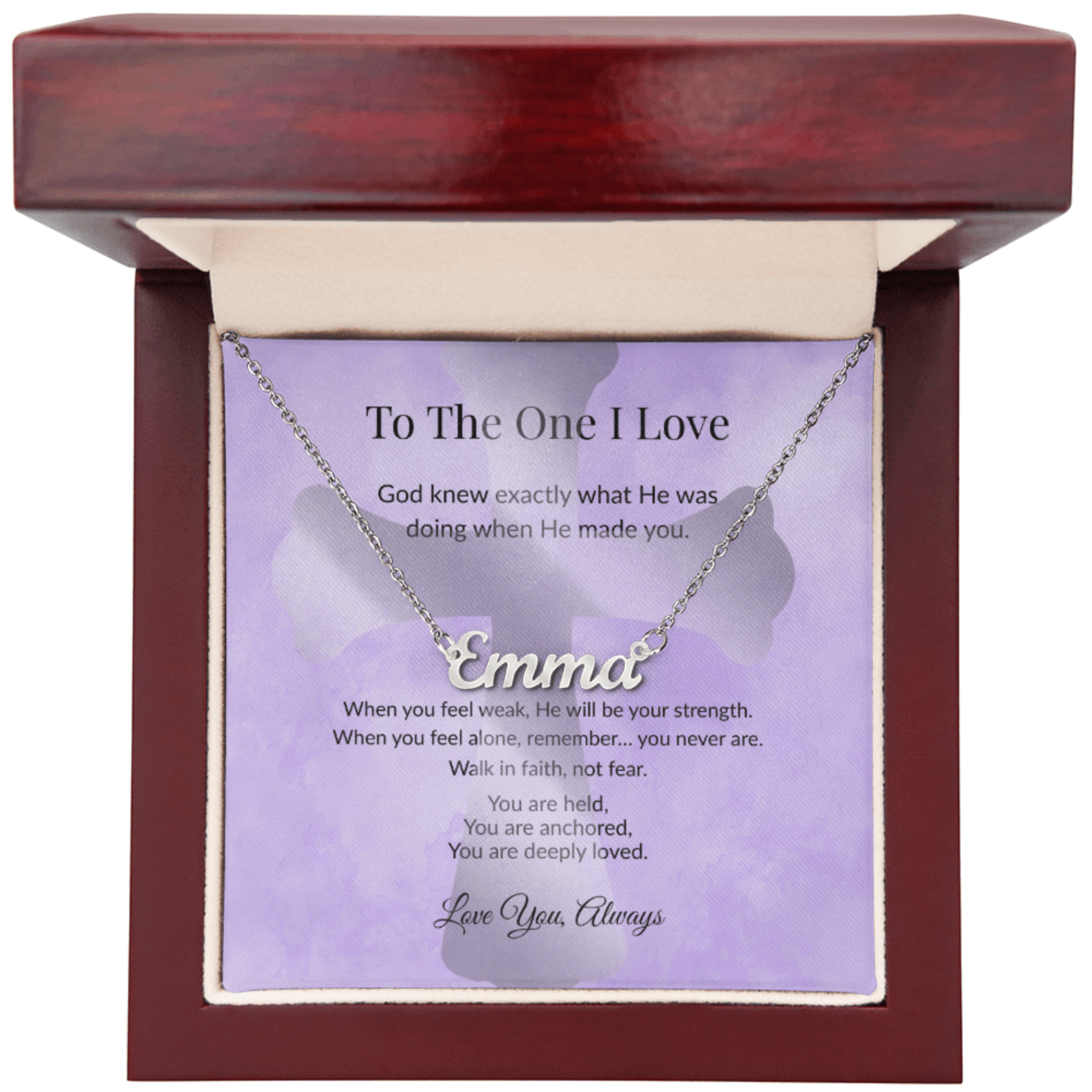 To The One I Love – Personalized Name Necklace – Gift For Someone Special faith - based apparel - Held & Anchored