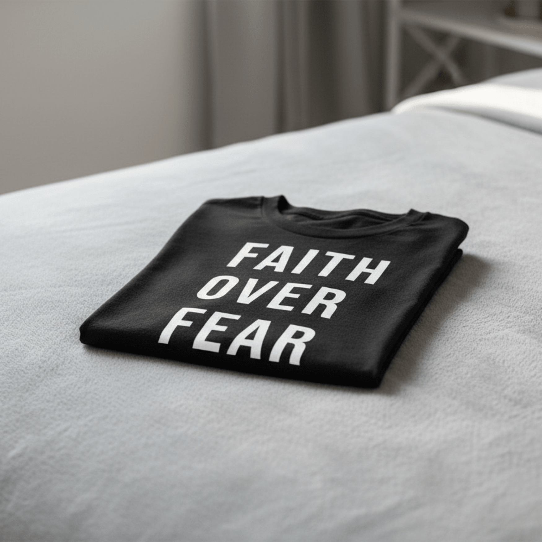 Faith Over Fear Christian T-Shirt | Minimalist Faith Apparel | Inspirational Graphic Tee - Held & Anchored