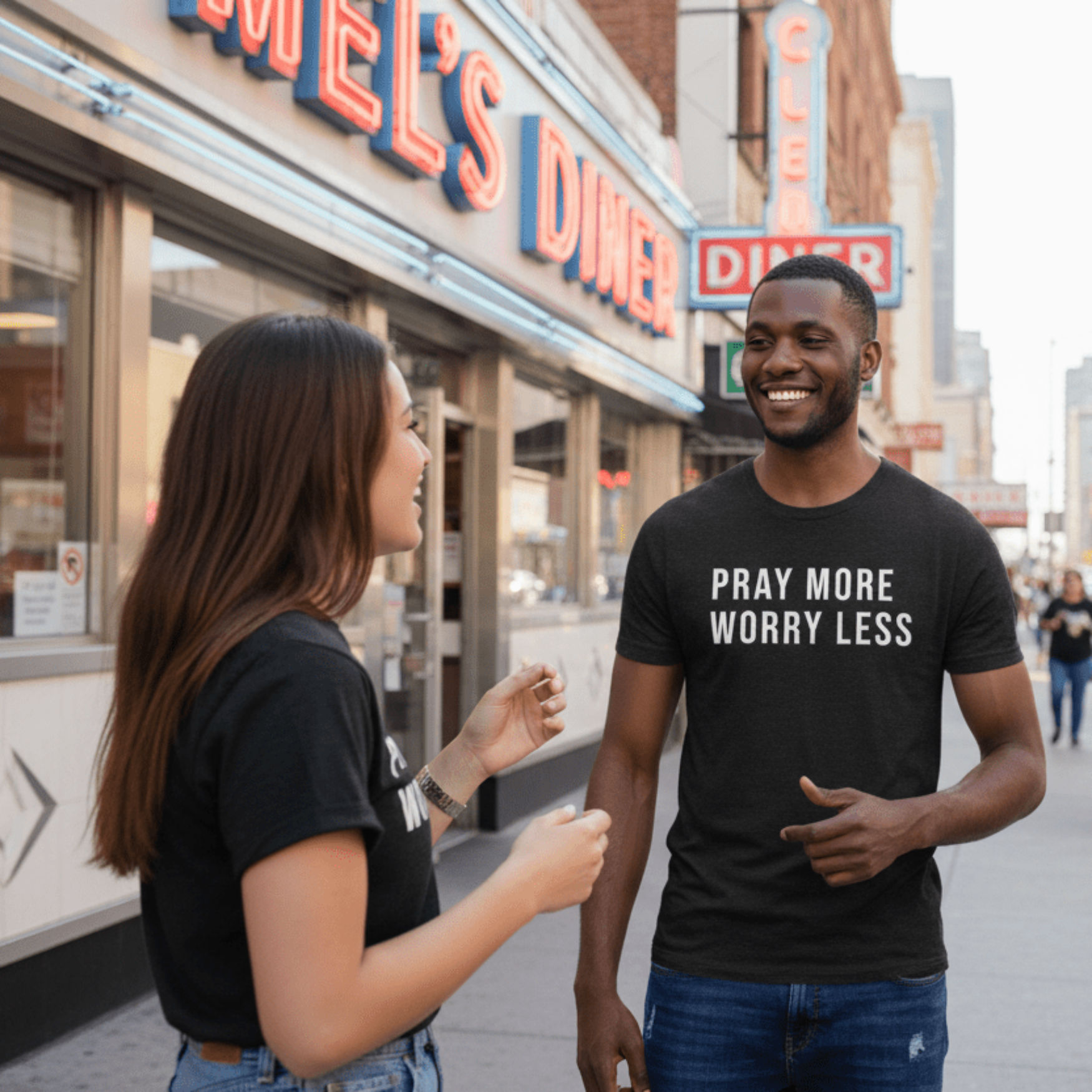 Pray More Worry Less T-Shirt | Minimal Christian Faith Shirt | Inspirational Graphic Tee - Held & Anchored