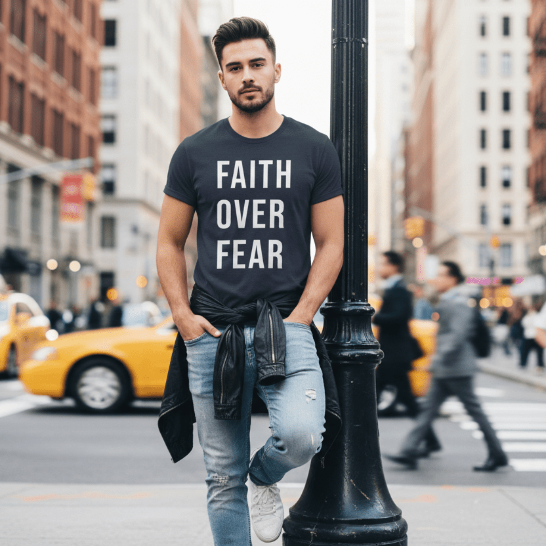 Faith Over Fear Christian T-Shirt | Minimalist Faith Apparel | Inspirational Graphic Tee - Held & Anchored