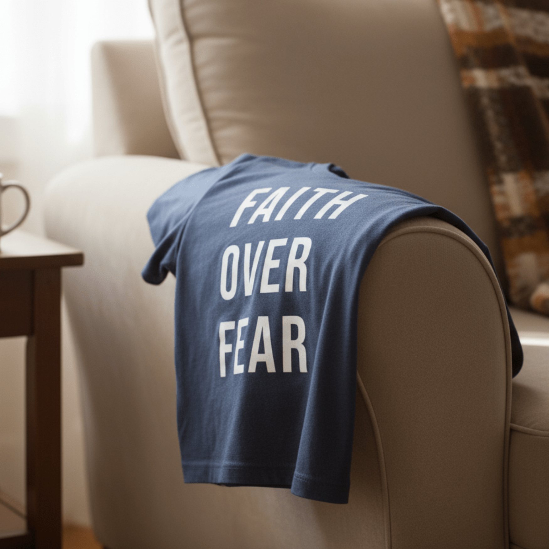 Faith Over Fear Christian T-Shirt | Minimalist Faith Apparel | Inspirational Graphic Tee - Held & Anchored