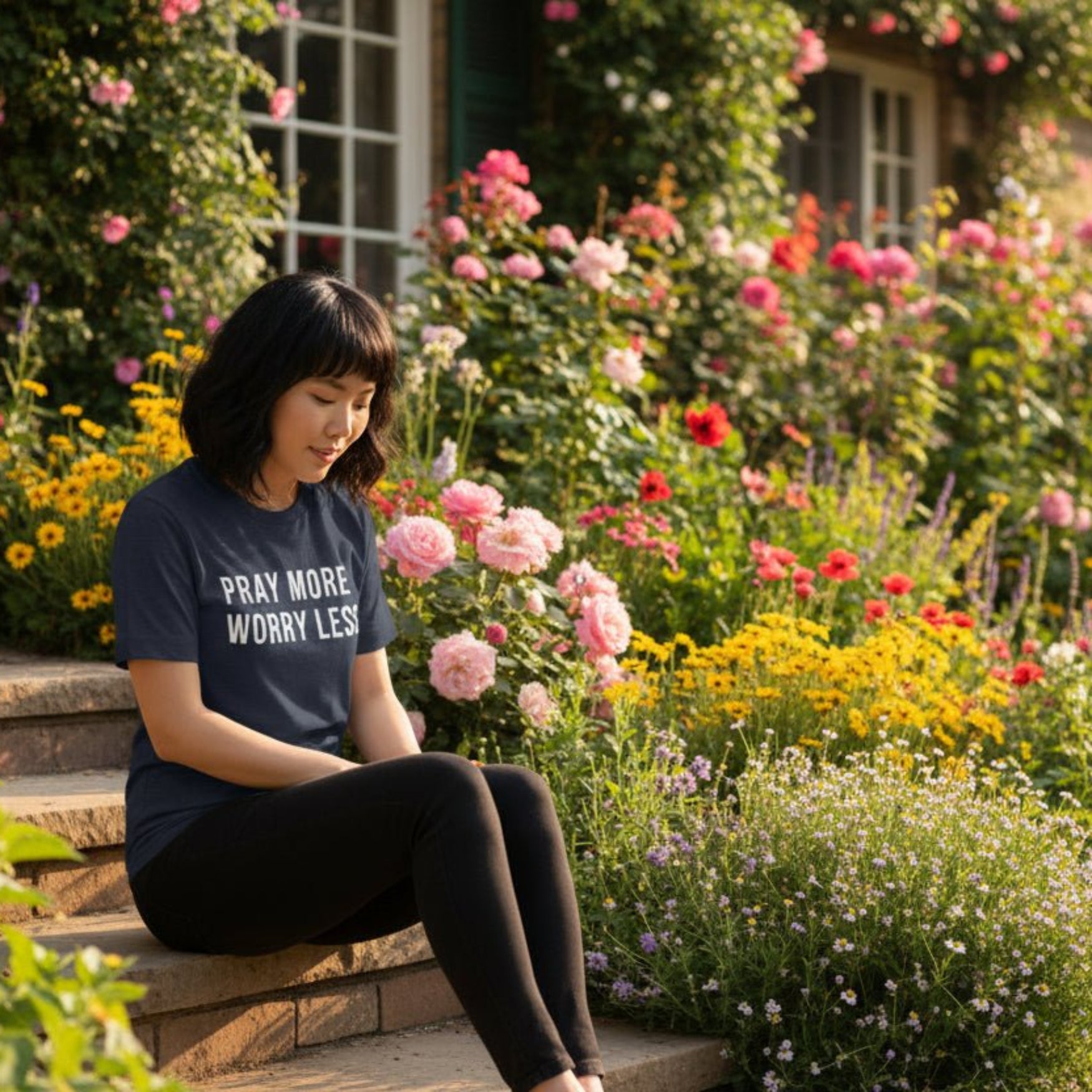 Pray More Worry Less T-Shirt | Minimal Christian Faith Shirt | Inspirational Graphic Tee - Held & Anchored