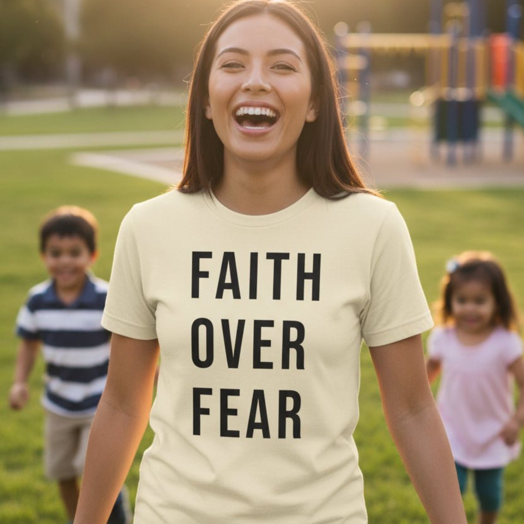 Faith Over Fear Christian T-Shirt | Minimalist Faith Apparel | Inspirational Graphic Tee - Held & Anchored