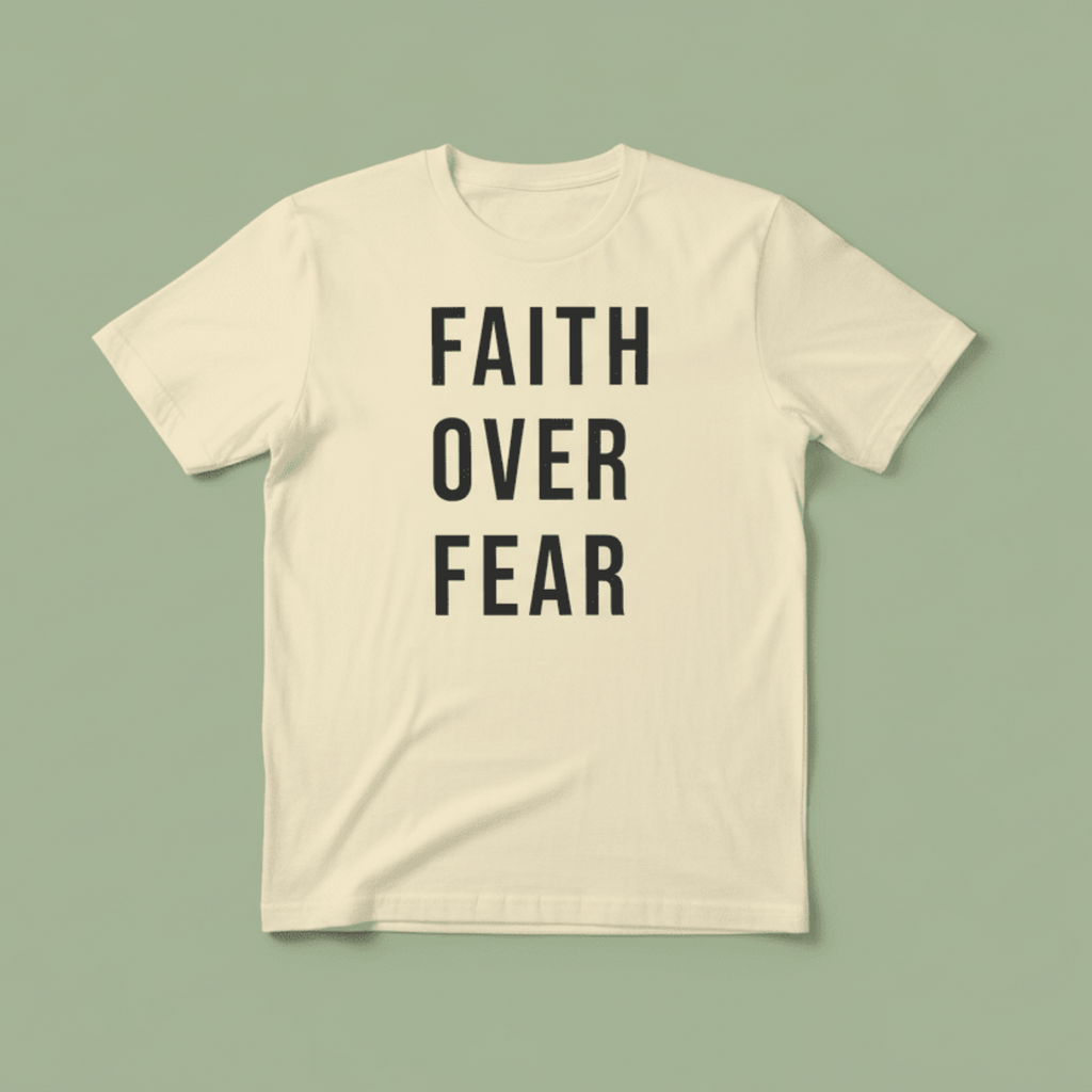 Faith Over Fear Christian T-Shirt | Minimalist Faith Apparel | Inspirational Graphic Tee - Held & Anchored