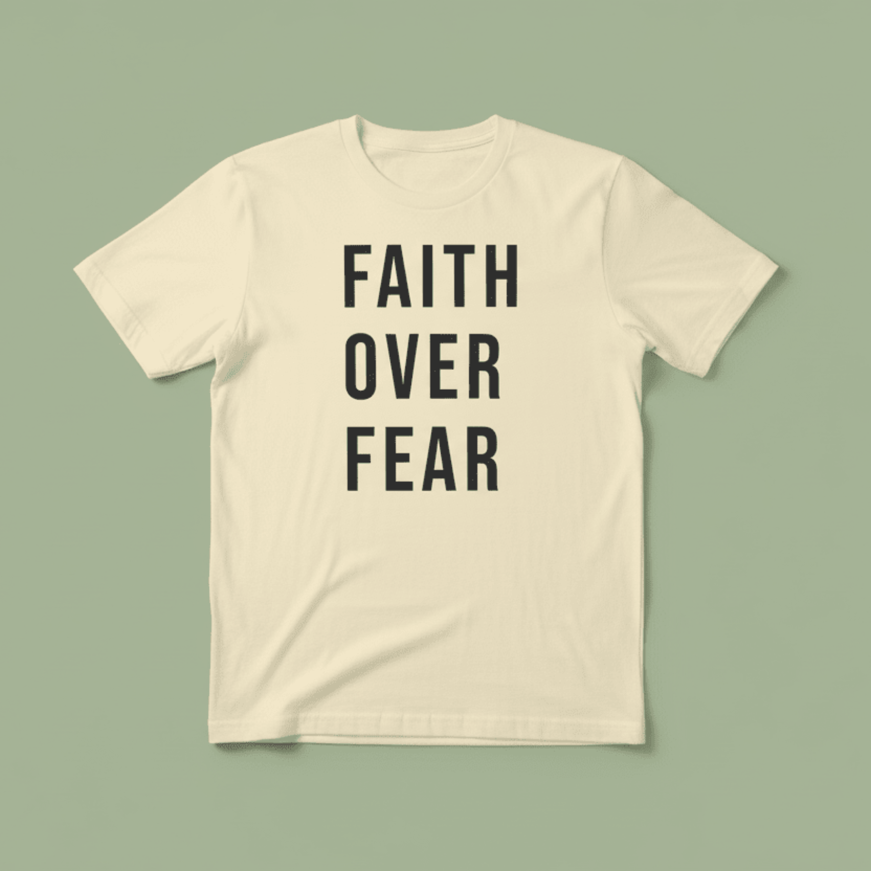 Faith Over Fear Christian T-Shirt | Minimalist Faith Apparel | Inspirational Graphic Tee - Held & Anchored